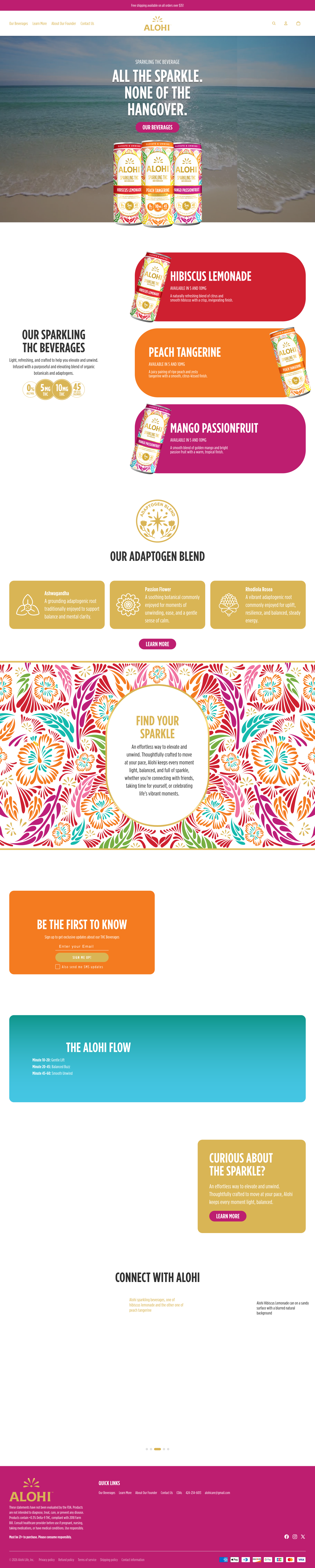 Drink Alohi Desktop Layout